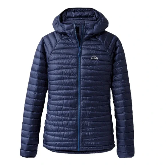 L.L. Bean Women's Ultralight 850 Down Packable Hooded Jacket Navy Size S NWT - Picture 1 of 16